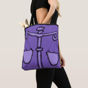 Bolso De Tela Astrología Zodiac Rótulo Libra Cumpleaños AOTB1