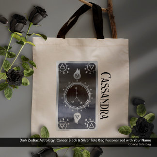 Bolso De Tela Astrología Zodiaca Oscura: Nombre de plata negra p