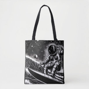 BOLSO DE TELA ASTRONAUT BLACK AND WHITE, SURF THE UNIVERSE
