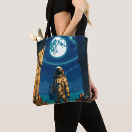 Bolso De Tela Astronauta Bajo la Puerta Celestial