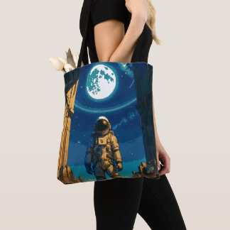 Bolso De Tela Astronauta Bajo la Puerta Celestial
