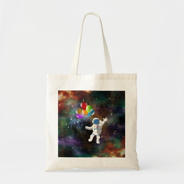Bolso De Tela Astronauta con globos (Frente)