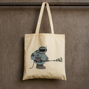 Bolso De Tela Astronauta de la limpieza espacial rociando estrel