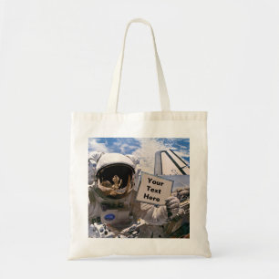 Bolso De Tela Astronauta de la NASA sosteniendo un letrero - Agr