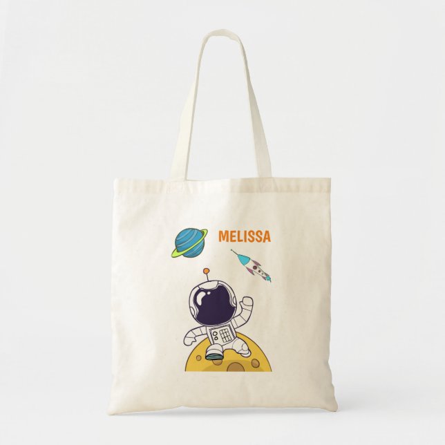 Bolso De Tela Astronauta flotando en el espacio ultraterrestre (Frente)