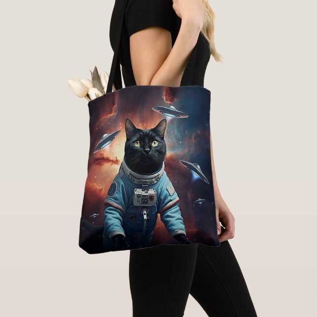 Bolso De Tela Astronauta gata galáctica (Detalle)