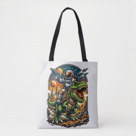 Bolso De Tela Astronauta montando un T-Rex – Dinosaurio Espacial