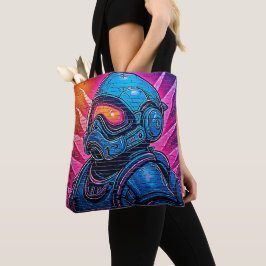 Bolso De Tela Astronauta Neon Cyberpunk