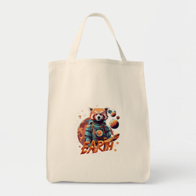 Bolso De Tela Astronauta panda roja (Frente)