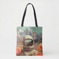 Astronauta Surrealista en Campo de Flores