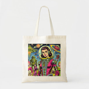 Bolso De Tela Astronauta vintage Sci-Fi Comics
