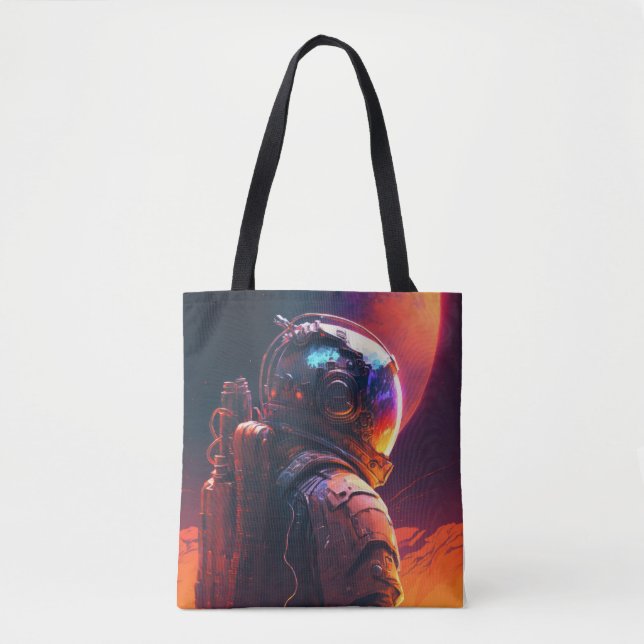 Bolso De Tela Astronauta World Discovery Pintando el universo hu (Anverso)