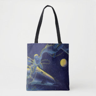 Bolso De Tela Astronautas de ciencia ficción vintage en el espac