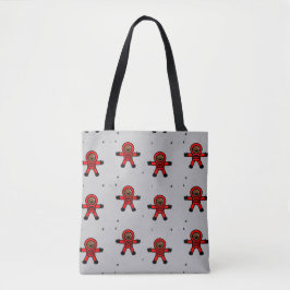 Bolso De Tela Astronautas rojos sobre gris