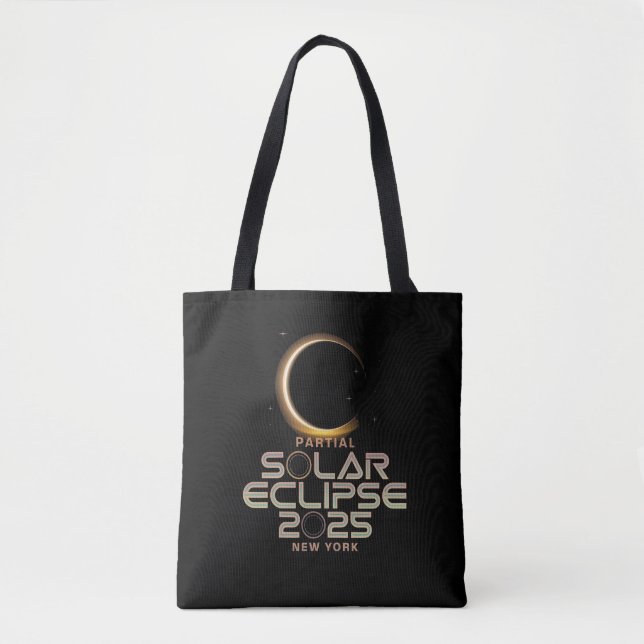 Bolso De Tela Astronomía de 2025 con eclipse solar parcial (Anverso)