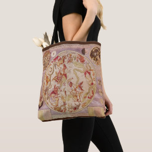 Bolso De Tela Astronomía de época, mapa celeste de Carel Allard