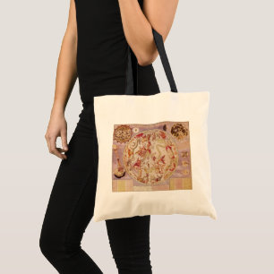 Bolso De Tela Astronomía Vintage, Mapa Celeste de Carel Allard