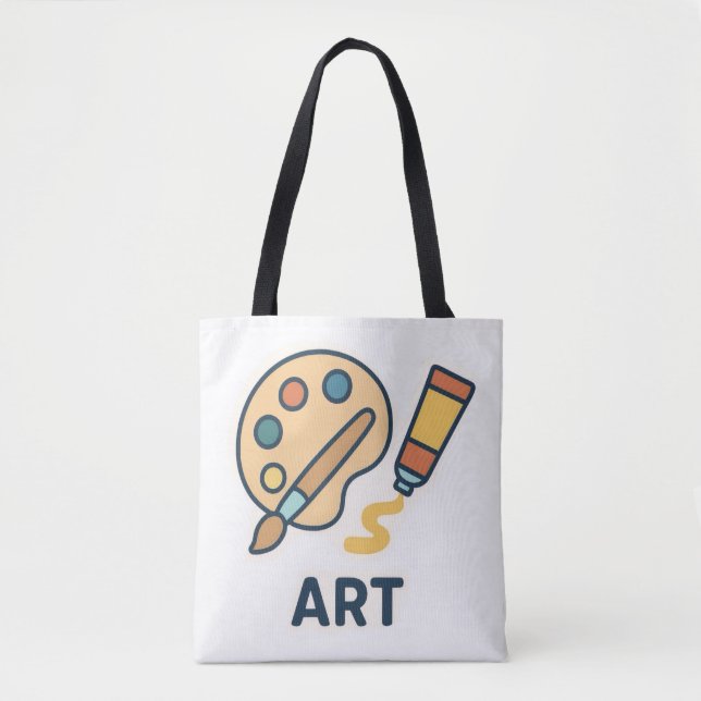 Bolso De Tela Asunto del arte - Paleta de pintura y pincel (Anverso)
