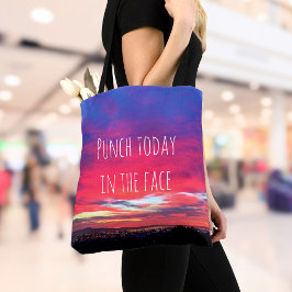 Bolso De Tela Atardecer Azul Rosa Caliente Puñetazo Hoy En La Ca