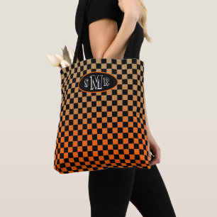Bolso De Tela Atardecer de arena naranja a cuadros