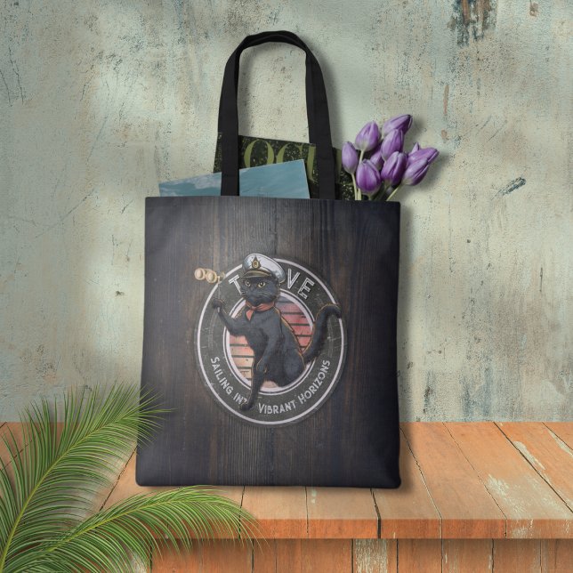 Bolso De Tela Atardecer de gato negro: un viaje a VIAJAR (Black Cat Sunset: A Voyage to THRIVE Tote Bag)