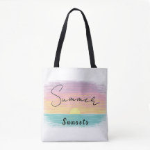 Atardecer de verano en la playa en Pastel