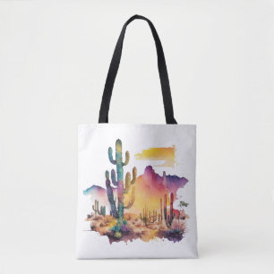 Bolso De Tela Atardecer del desierto acuático de México