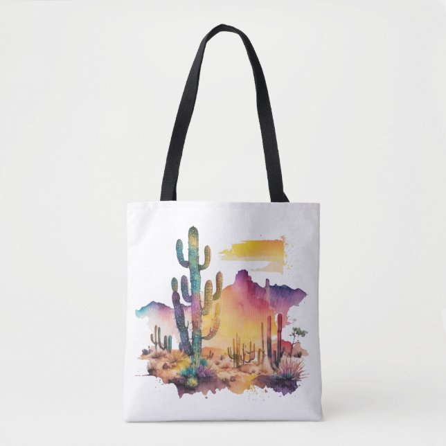 Bolso De Tela Atardecer del desierto acuático de México (Anverso)