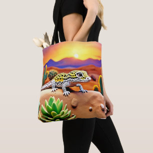 Bolso De Tela Atardecer del desierto de Gecko