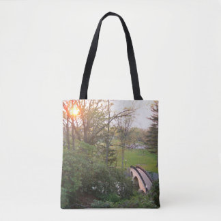 Bolso De Tela Atardecer del Puente Arcoíris en Grove City Colleg