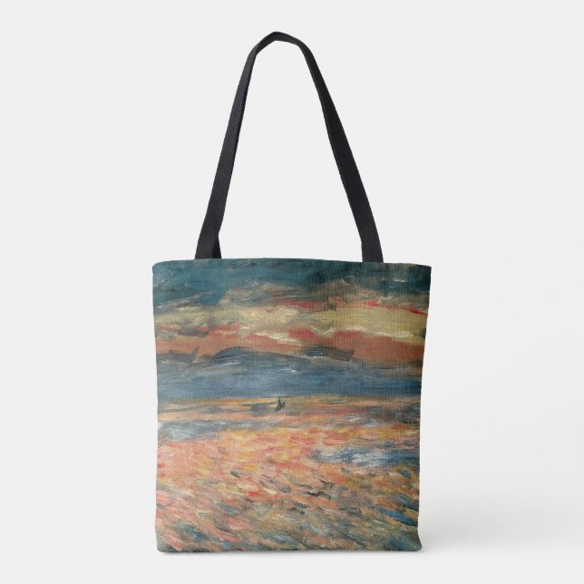 Bolso De Tela Atardecer en el mar por Pierre Renoir, Bella Artes (Reverso)