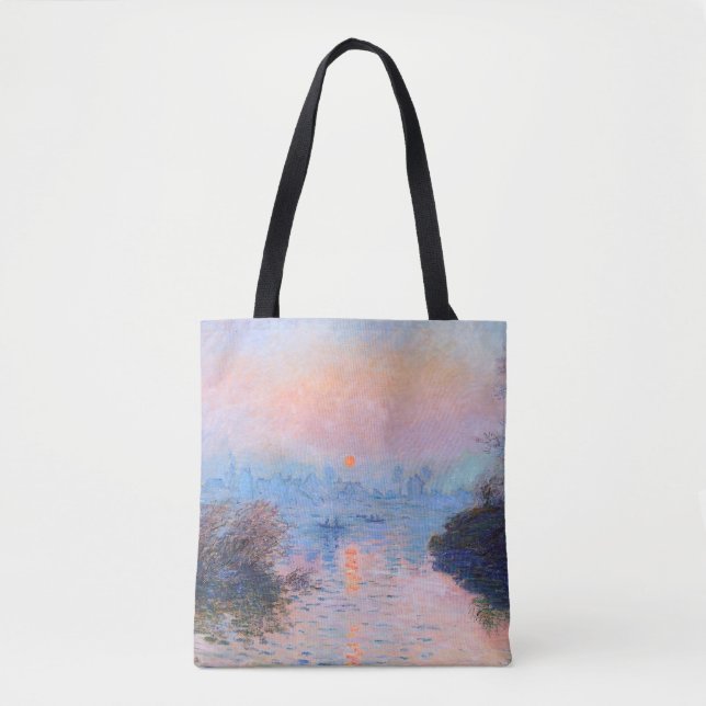 Bolso De Tela Atardecer en el Sena Claude Monet (Anverso)