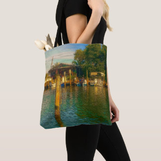 Bolso De Tela Atardecer en el viejo agujero de agua