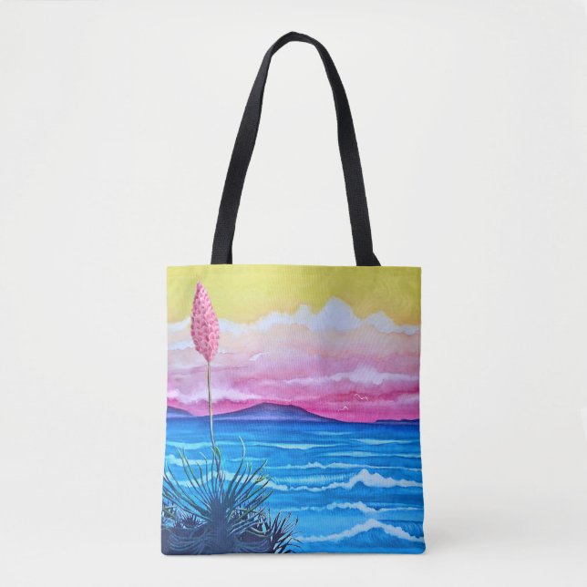 Bolso De Tela Atardecer Océano  (Anverso)