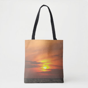 Bolso De Tela Atardecer profundo en el horizonte del océano resp
