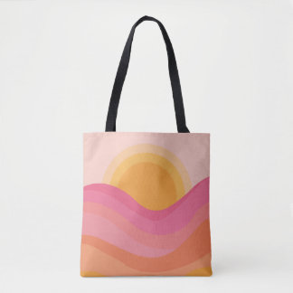 Bolso De Tela Atardecer Retro Abstracto