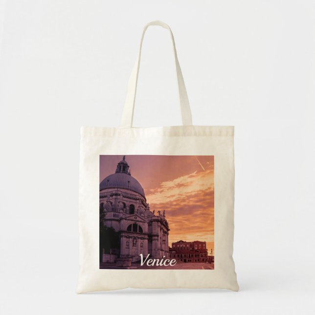 Bolso De Tela Atardecer sobre la Basílica de Venecia (Frente)