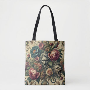 Bolso De Tela Atelier Arcano - Firma Floral gótica