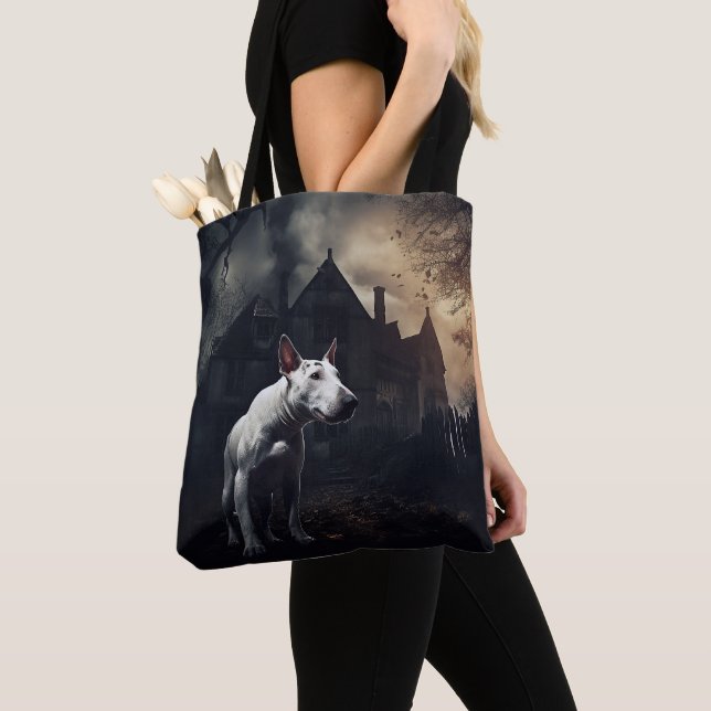 Bolso De Tela Aterrador de Bull Terrier Halloween (Detalle)
