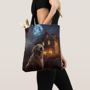 Bolso De Tela Aterrador de Golden Retriever Halloween