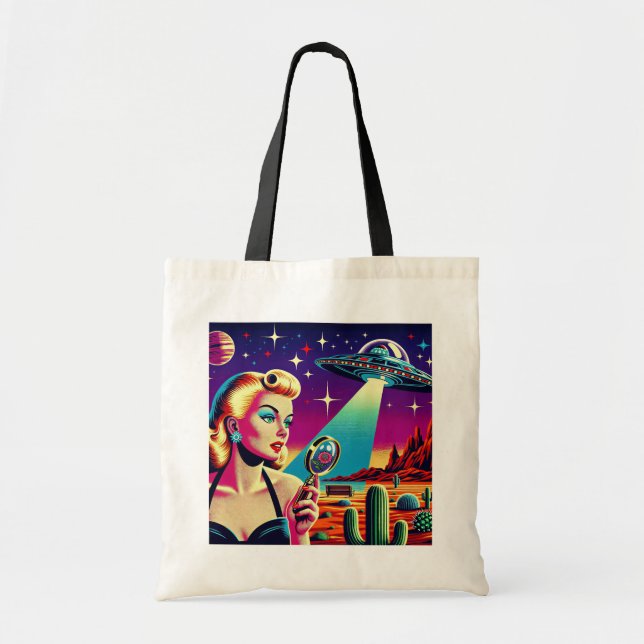 Bolso De Tela Aterrizaje de ovni (Frente)