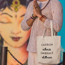 Bolso De Tela Atesora el Silencio Abraza la Quietud Yoga Meditac