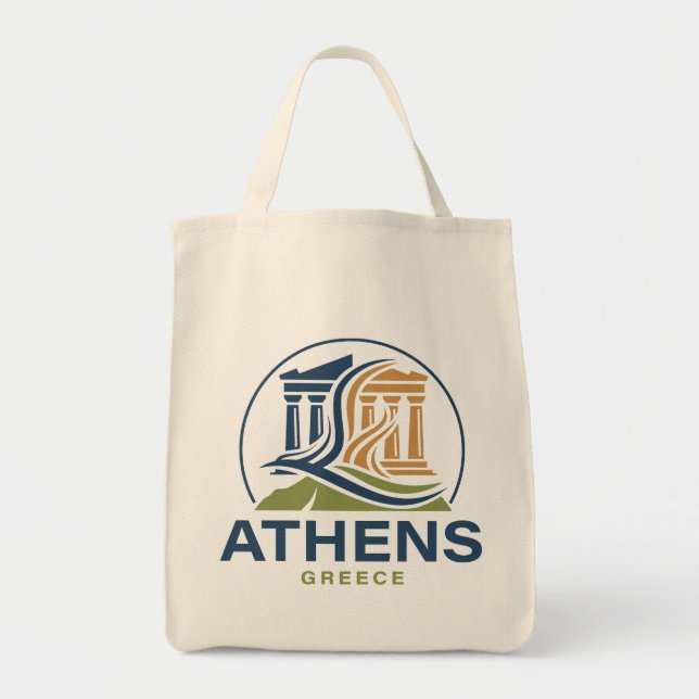 Bolso De Tela Athens Greece Acropolis Parthenon (Frente)
