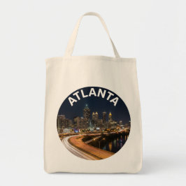 Bolso De Tela Atlanta Georgia Skyline, Night City Lights Souveni