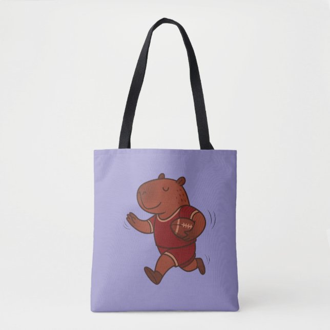 Bolso De Tela atleta de capibara para deportes de fútbol (Anverso)