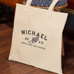 Bolso De Tela Atleta personalizado de graduación de deportes de