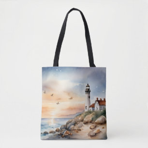 Bolso De Tela Atractivo acuático de paisaje costero tranquilo