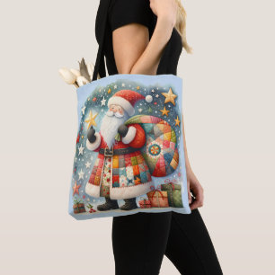 Bolso De Tela Atractivo papeleo de Santa con estrellas Navidades