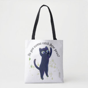 Bolso De Tela Atrapa estas patas – Gatito juguetón de medianoche