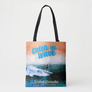 Bolso De Tela Atrapa la ola - Paraíso de surf